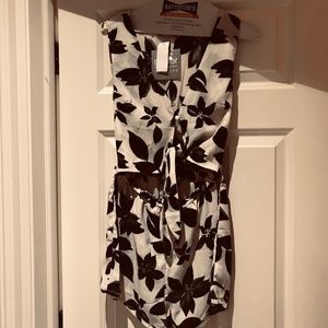 LF Black and white floral romper with cut out